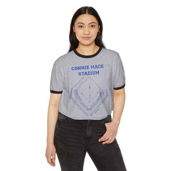 Philadelphia Shibe Park / Connie Mack Stadium Unisex Cotton Ringer T-Shirt - Image 3
