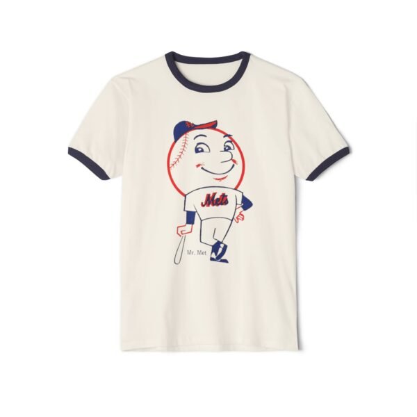 New York Mets Mr. Met Unisex Cotton Ringer T-Shirt - Image 9