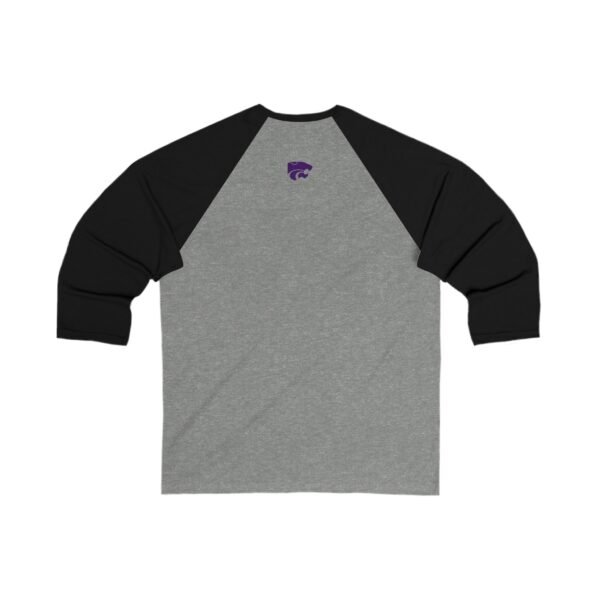 Kansas State Wildcats Unisex 34 Sleeve Baseball Tee - Image 2