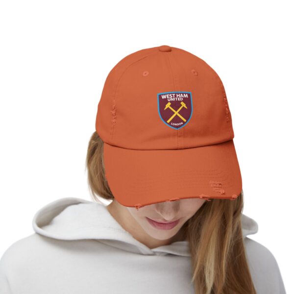 West Ham United Unisex Distressed Cap - Image 8