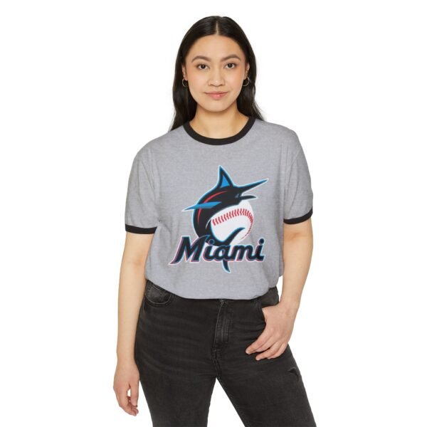 Miami Marlins Unisex Cotton Ringer T-Shirt - Image 3