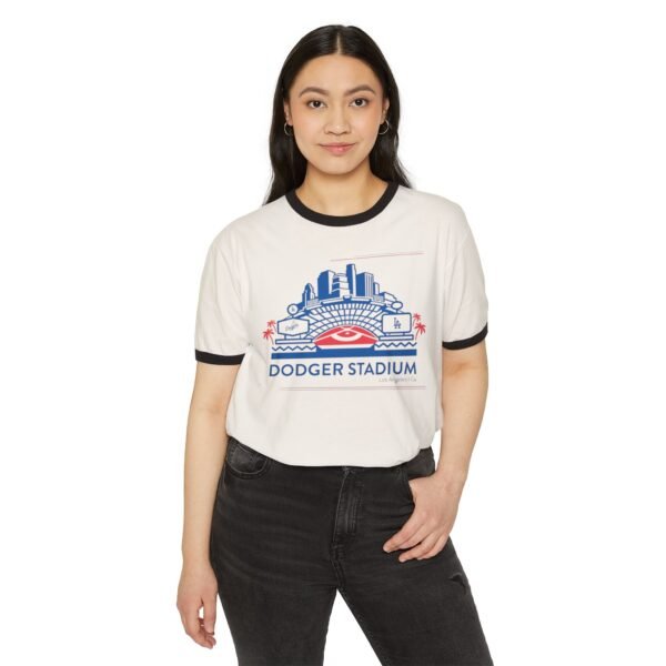 Los Angeles Dodger Stadium Unisex Cotton Ringer T-Shirt - Image 7