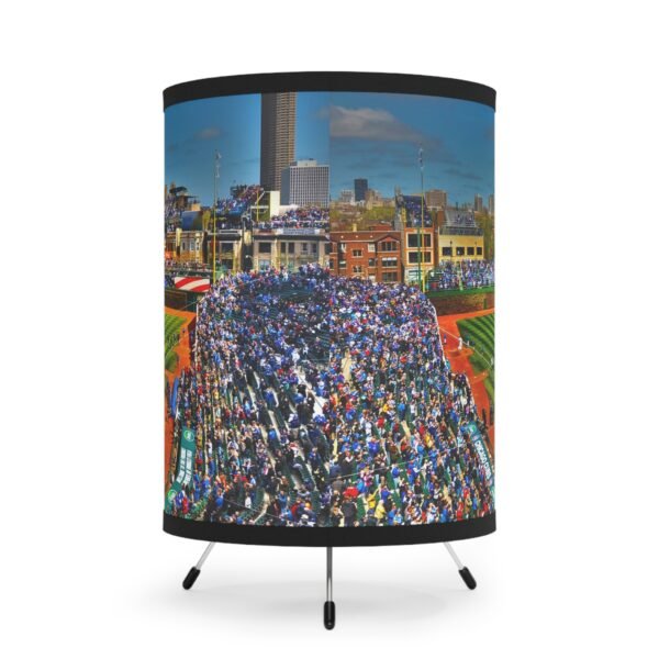 Chicago Cubs Wrigley Field Tripod Lamp with High-Res Printed Shade, USCA plug - Image 3