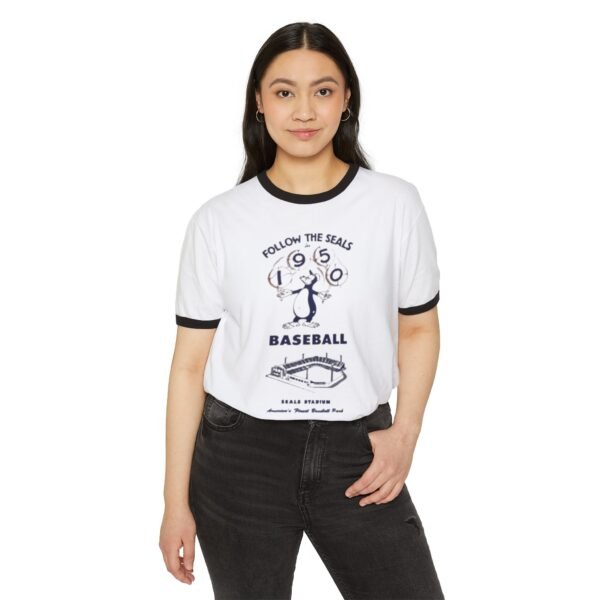 San Francisco Seals Seal Stadium Unisex Cotton Ringer T-Shirt - Image 11