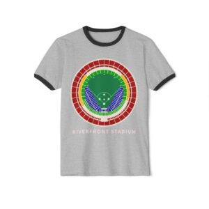 Cincinnati Reds Riverfront Stadium Unisex Cotton Ringer T-Shirt