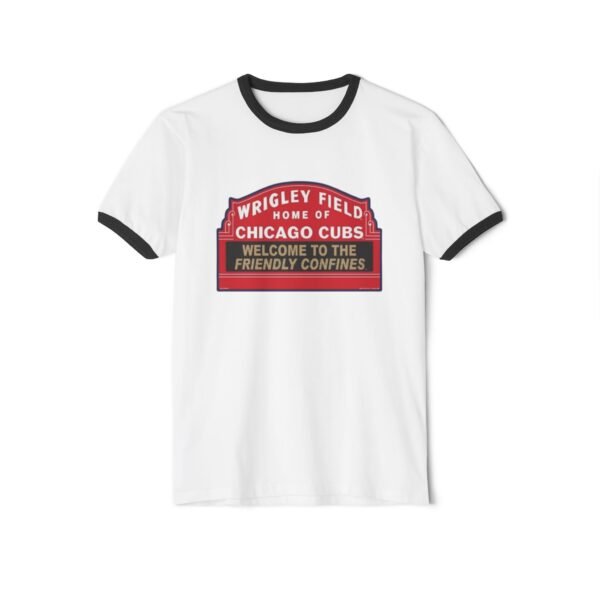 Chicago Cubs Wrigley Field Unisex Cotton Ringer T-Shirt - Image 9