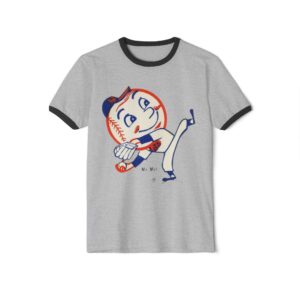 New York Mets Mr. Met Unisex Cotton Ringer T-Shirt