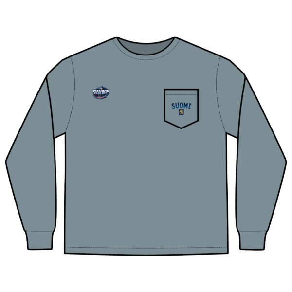 2025 4 Nations Face-Off Finland Unisex Long Sleeve Pocket T-Shirt - Image 21