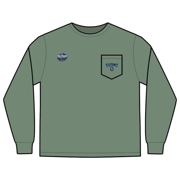 2025 4 Nations Face-Off Finland Unisex Long Sleeve Pocket T-Shirt - Image 11