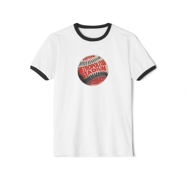 Minnesota Twins Metropolitan Baseball & Football Stadium Unisex Cotton Ringer T-Shirt - Image 9