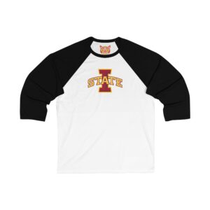 Iowa State Cyclones Unisex 3/4 Sleeve Baseball Tee