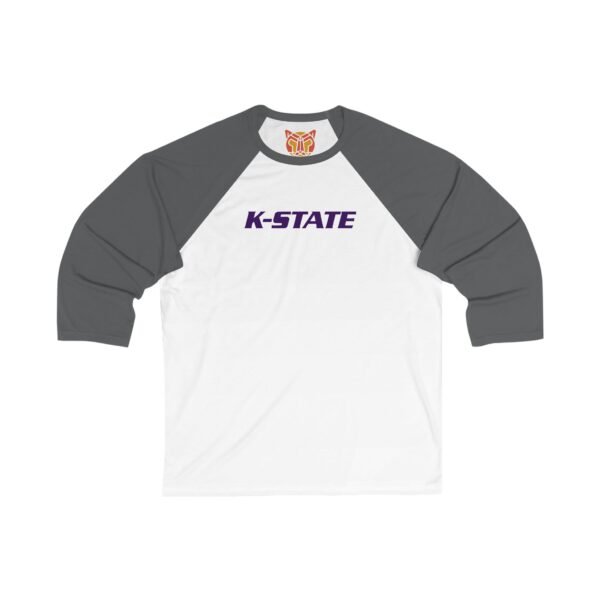 Kansas State Wildcats Unisex 34 Sleeve Baseball Tee - Image 3