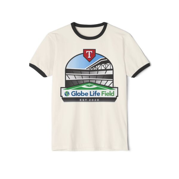 Texas Rangers Globe Life Field Unisex Cotton Ringer T-Shirt - Image 5