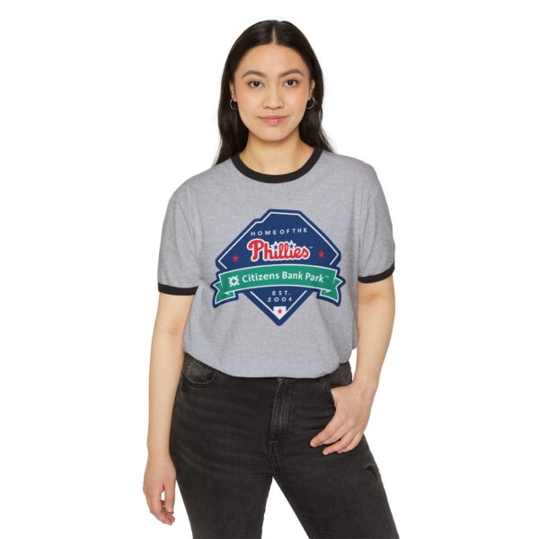 Philadelphia Phillies Citizens Bank Park Unisex Cotton Ringer T-Shirt - Image 11