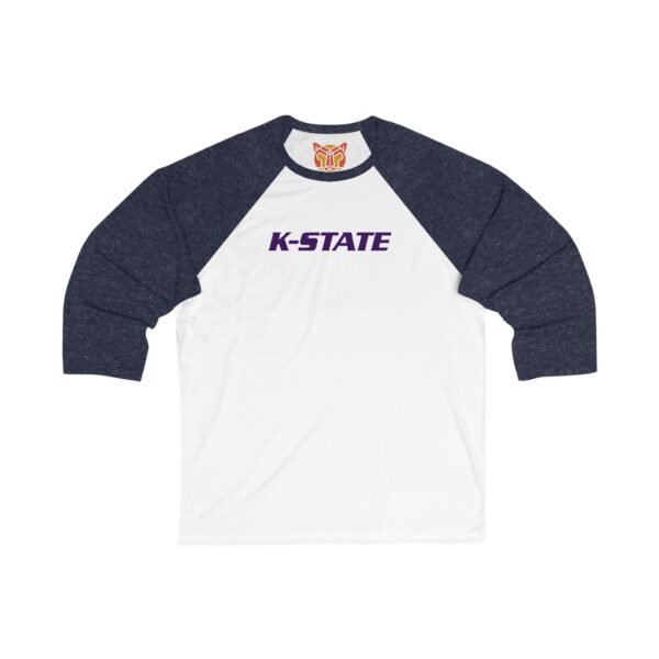 Kansas State Wildcats Unisex 34 Sleeve Baseball Tee - Image 5
