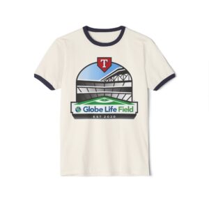 Texas Rangers Globe Life Field Unisex Cotton Ringer T-Shirt
