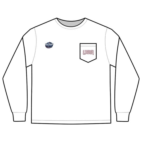 2025 4 Nations Face-Off USA Unisex Long Sleeve Pocket T-Shirt - Image 3