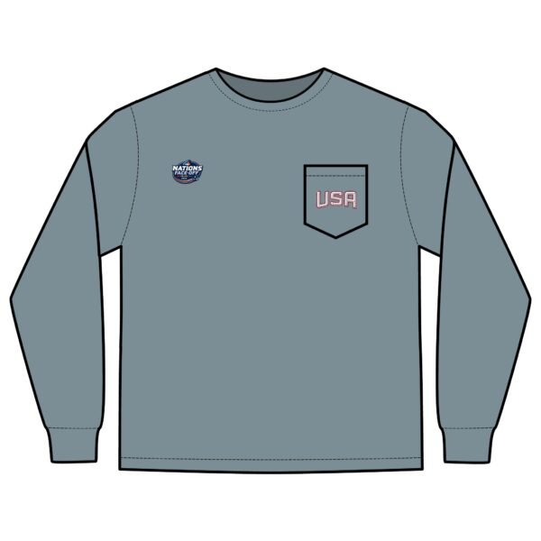 2025 4 Nations Face-Off USA Unisex Long Sleeve Pocket T-Shirt - Image 21