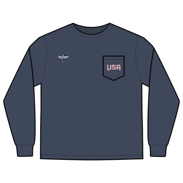 2025 4 Nations Face-Off USA Unisex Long Sleeve Pocket T-Shirt - Image 23