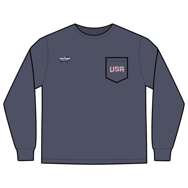 2025 4 Nations Face-Off USA Unisex Long Sleeve Pocket T-Shirt - Image 25