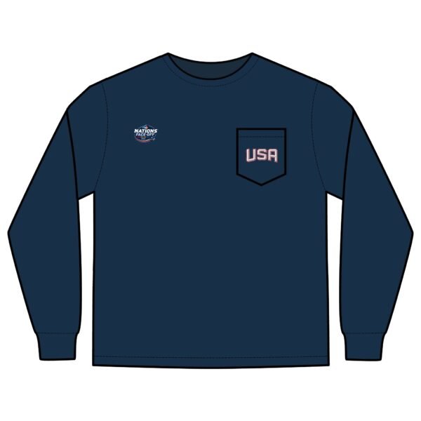 2025 4 Nations Face-Off USA Unisex Long Sleeve Pocket T-Shirt - Image 27