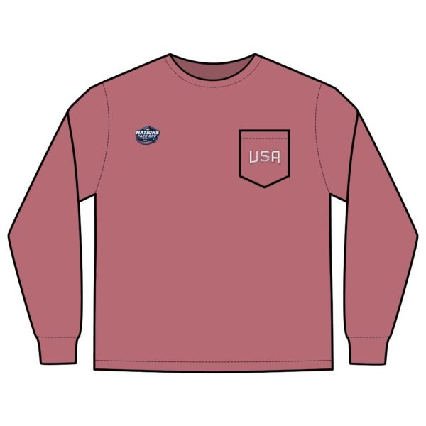 2025 4 Nations Face-Off USA Unisex Long Sleeve Pocket T-Shirt - Image 5