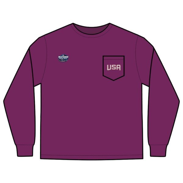 2025 4 Nations Face-Off USA Unisex Long Sleeve Pocket T-Shirt - Image 7