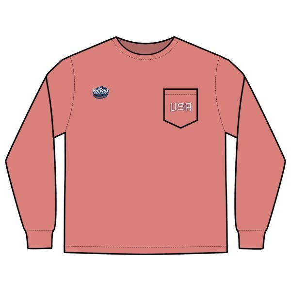 2025 4 Nations Face-Off USA Unisex Long Sleeve Pocket T-Shirt - Image 9