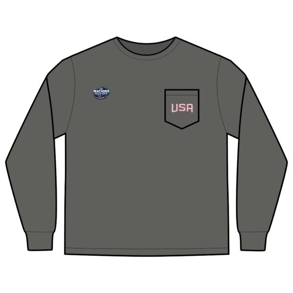2025 4 Nations Face-Off USA Unisex Long Sleeve Pocket T-Shirt - Image 13