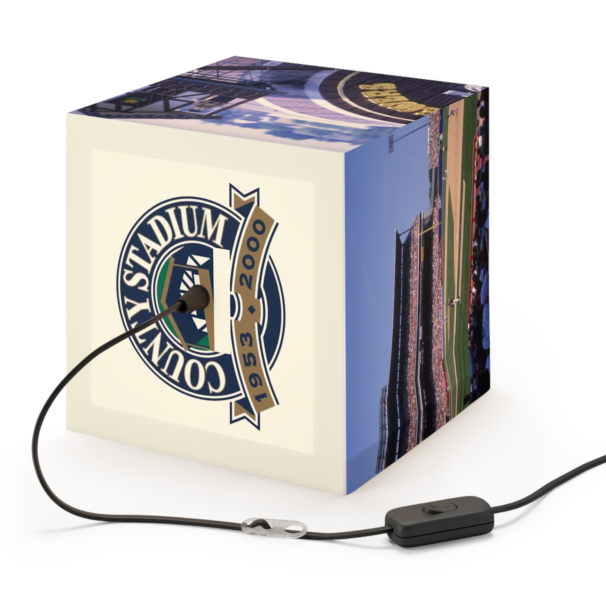 Milwaukee Brewers County Stadium Light Cube Lamp - Image 3