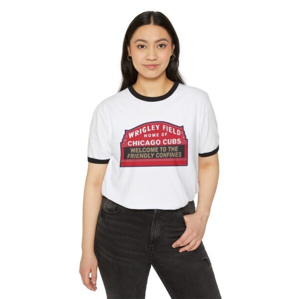 Chicago Cubs Wrigley Field Unisex Cotton Ringer T-Shirt - Image 11