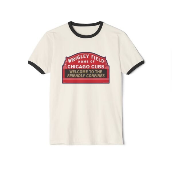 Chicago Cubs Wrigley Field Unisex Cotton Ringer T-Shirt - Image 5