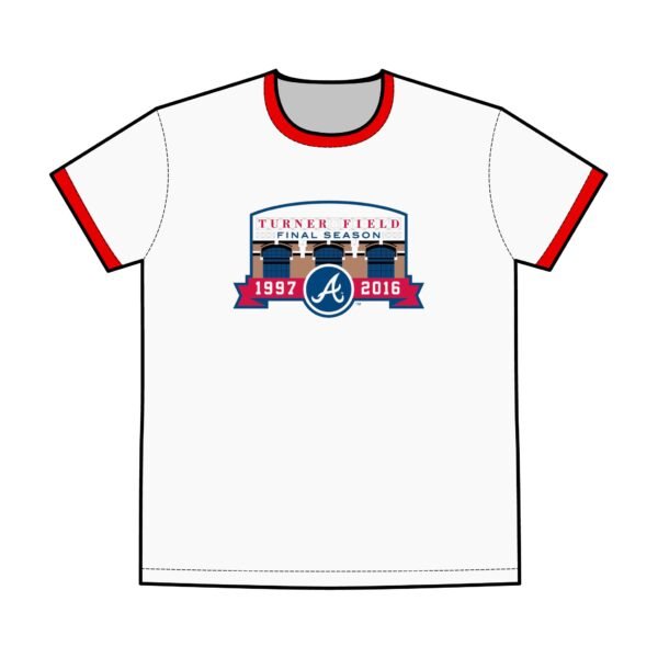 Atlanta Braves Turner Field Men's Staple Ringer Tee - Image 3