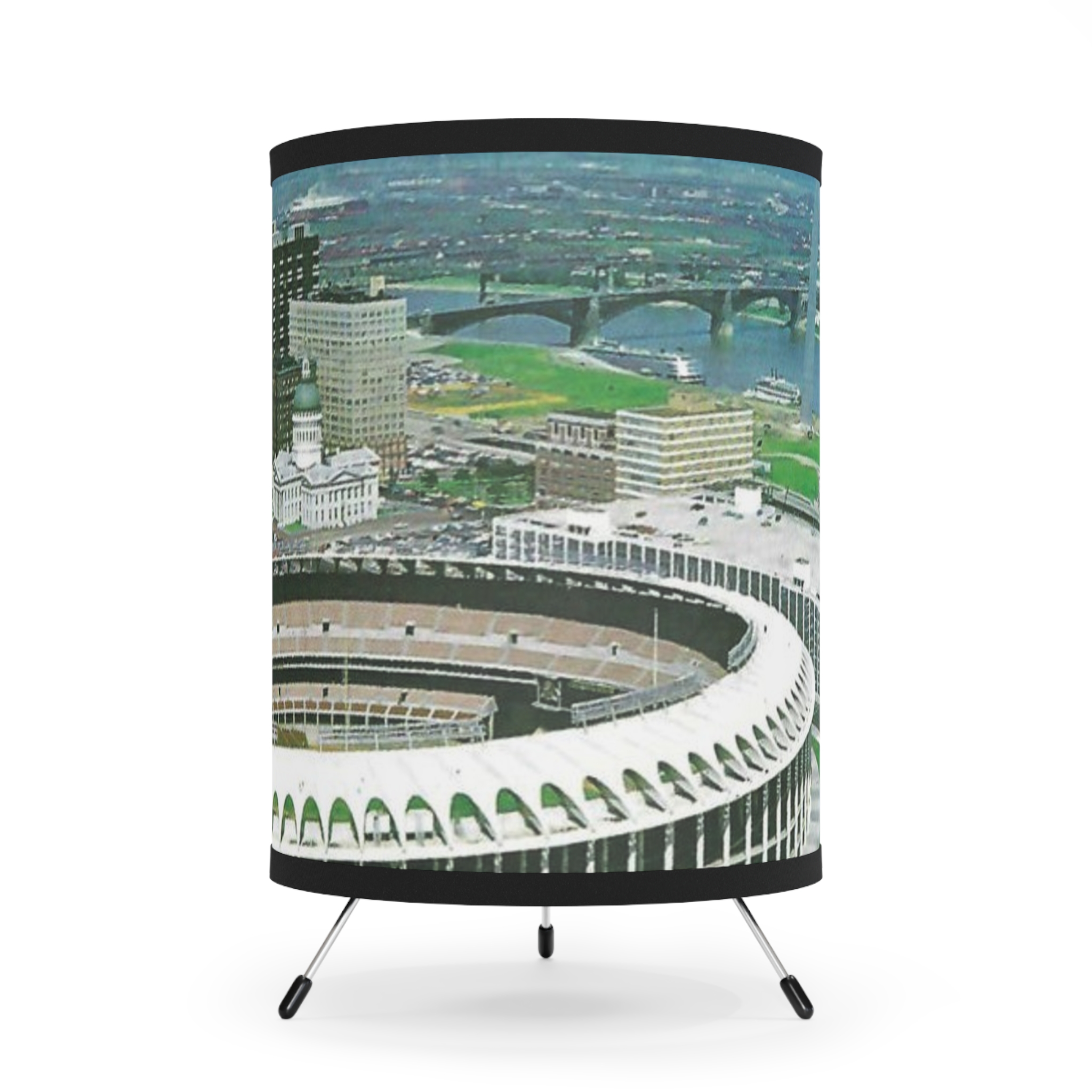 St. Louis Cardinals Busch Stadium Tripod Lamp with High-Res Printed Shade, USCA plug