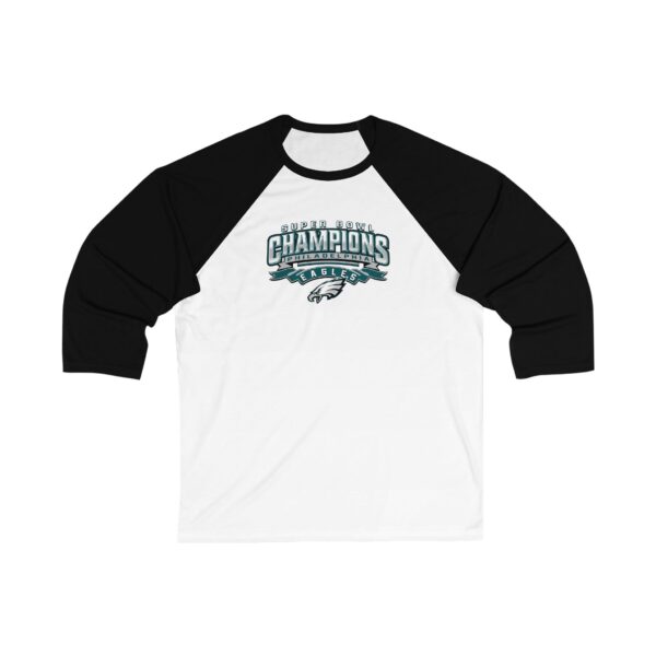 Philadelphia Eagles Super Bowl LIX Champions Unisex 3/4 Sleeve Baseball Tee - Image 5