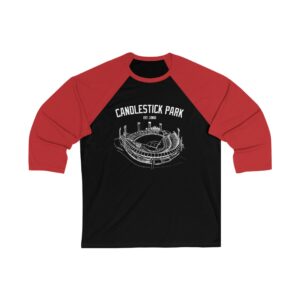 San Francisco Giants Candlestick Park Unisex 3/4 Sleeve Baseball Tee