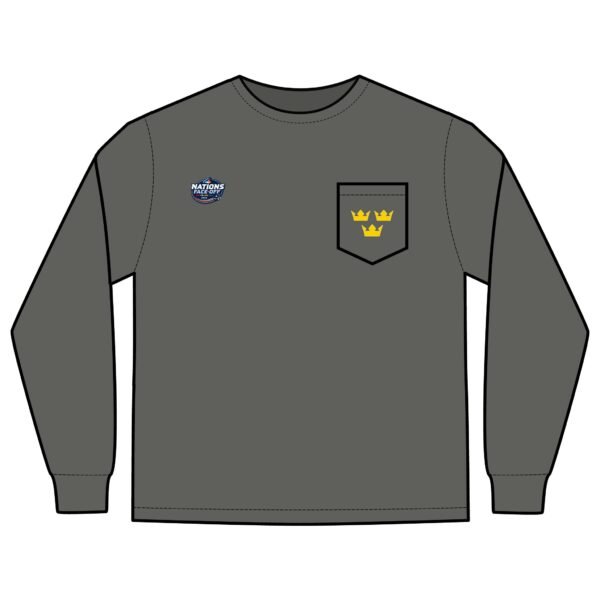 2025 4 Nations Face-Off Sweden Unisex Long Sleeve Pocket T-Shirt - Image 5