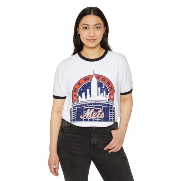 New York Mets Shea Stadium Unisex Cotton Ringer T-Shirt - Image 3