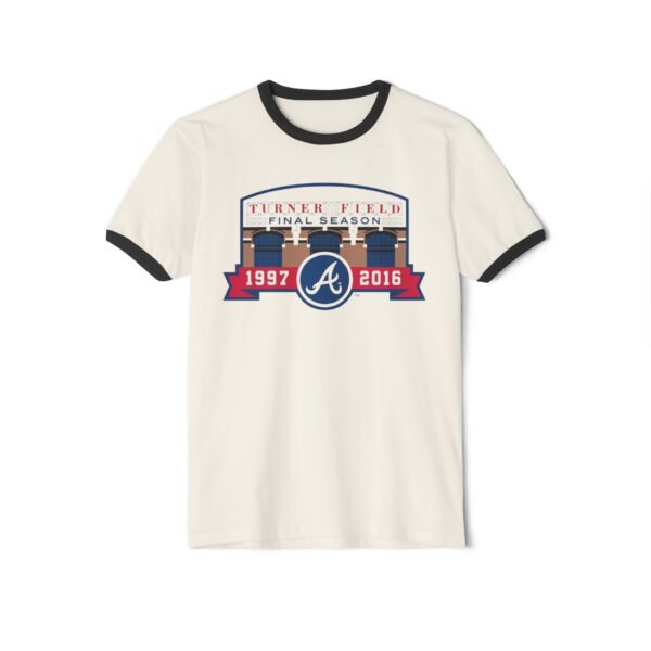 Atlanta Braves Turner Field Unisex Cotton Ringer T-Shirt - Image 5