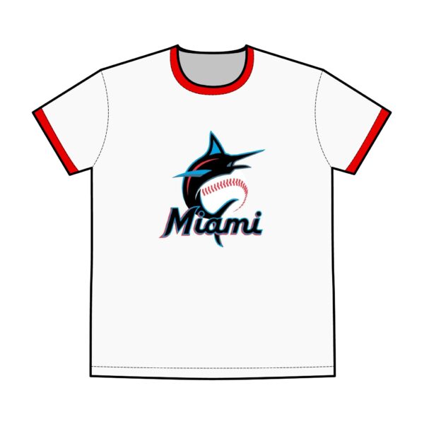Miami Marlins Men's Staple Ringer Tee - Image 3