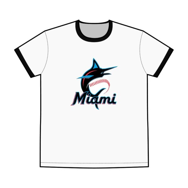 Miami Marlins Men's Staple Ringer Tee - Image 5