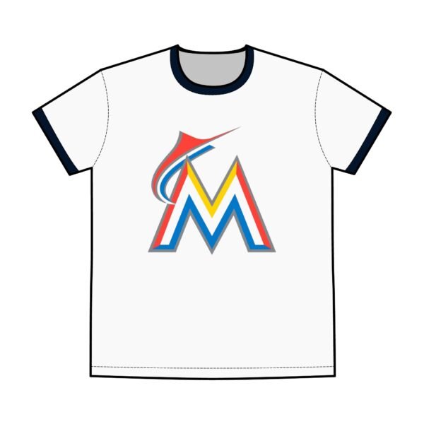 Miami Marlins Men's Staple Ringer Tee - Image 3