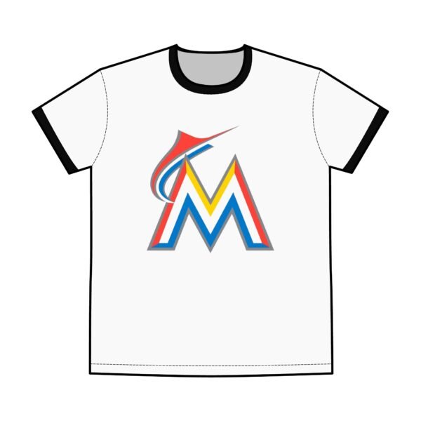 Miami Marlins Men's Staple Ringer Tee - Image 5