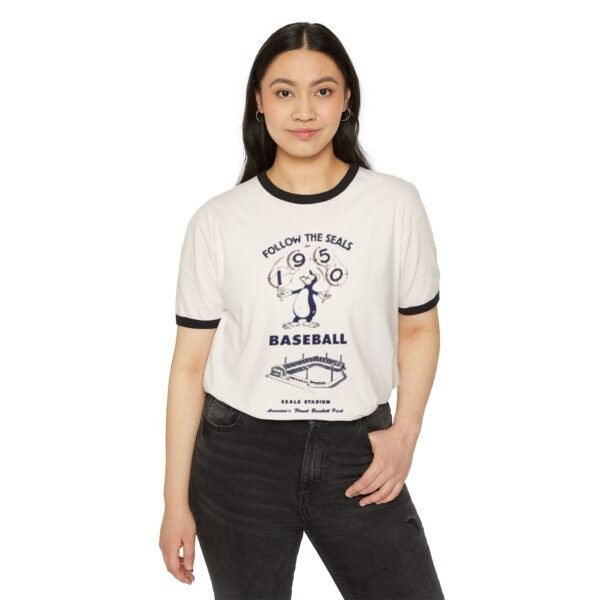 San Francisco Seals Seal Stadium Unisex Cotton Ringer T-Shirt - Image 7