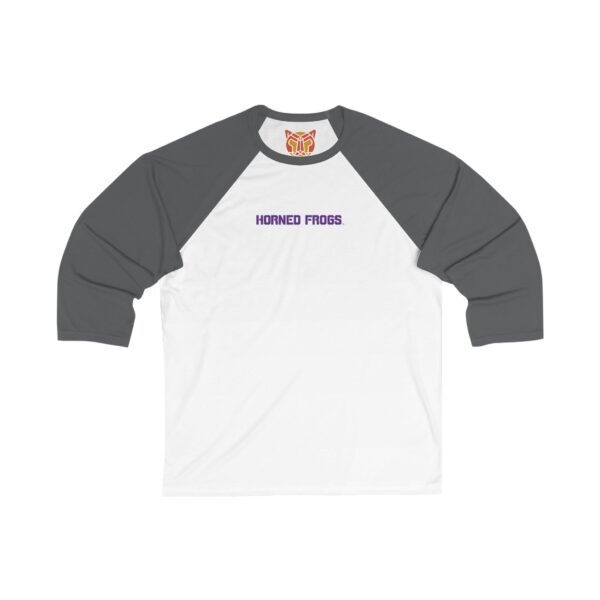 TCU Horned Frogs Unisex 3/4 Sleeve Baseball Tee - Image 3