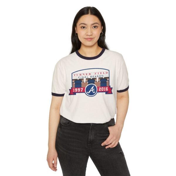Atlanta Braves Turner Field Unisex Cotton Ringer T-Shirt - Image 3