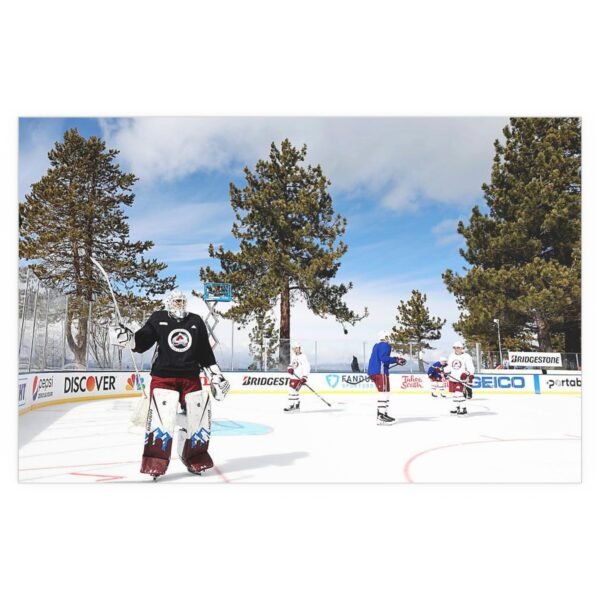 2021 NHL Outdoors at Lake Tahoe Edgewood Tahoe Resort - Vegas Golden Knights vs Colorado Avalanche Indoor and Outdoor Silk Posters - Image 2