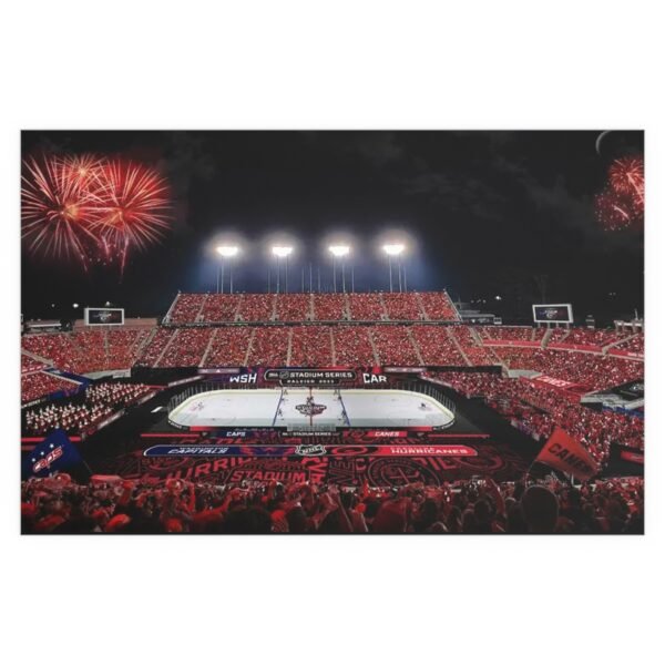 2023 Stadium Series Carter-Finley Stadium - Washington Capitals vs Carolina Hurricanes Indoor and Outdoor Silk Posters - Image 2