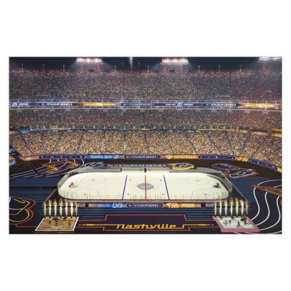 2022 Stadium Series Nissan Stadium - Tampa Bay Lightning vs Nashville Predators Indoor and Outdoor Silk Posters - Image 2