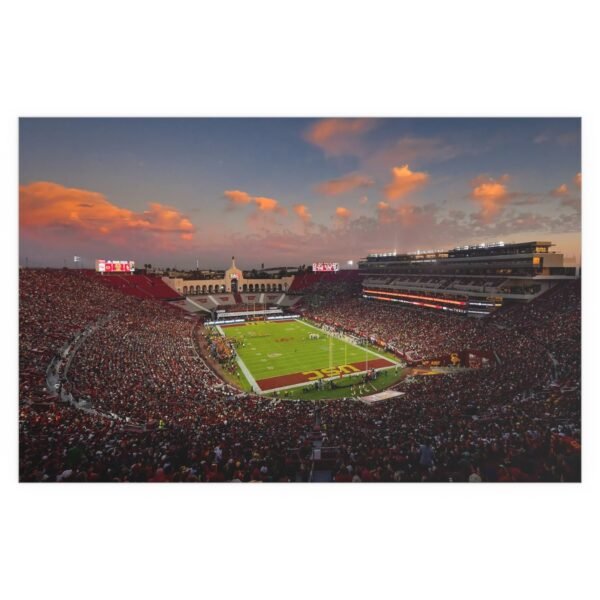 USC Trojans United Airlines Field at the Los Angeles Memorial Coliseum Center Indoor and Outdoor Silk Posters - Image 2
